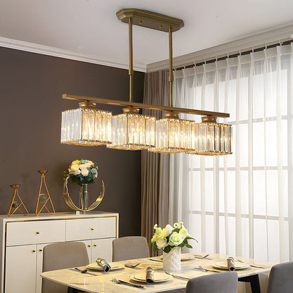 Modern Art Deco Glass Kitchen Island Lamps | Adjustable Height. 3-4 Lights & Ideal for Dining Room and Kitchen Lighting