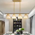 Modern Art Deco Glass Kitchen Island Lamps | Adjustable Height. 3-4 Lights & Ideal for Dining Room and Kitchen Lighting