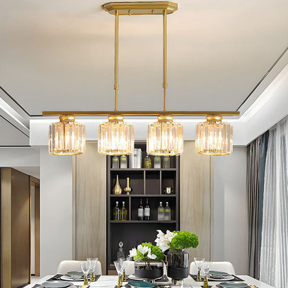 Modern Art Deco Glass Kitchen Island Lamps | Adjustable Height. 3-4 Lights & Ideal for Dining Room and Kitchen Lighting