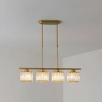 Modern Art Deco Glass Kitchen Island Lamps | Adjustable Height. 3-4 Lights & Ideal for Dining Room and Kitchen Lighting
