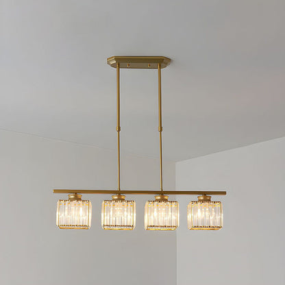 Modern Art Deco Glass Kitchen Island Lamps | Adjustable Height. 3-4 Lights & Ideal for Dining Room and Kitchen Lighting