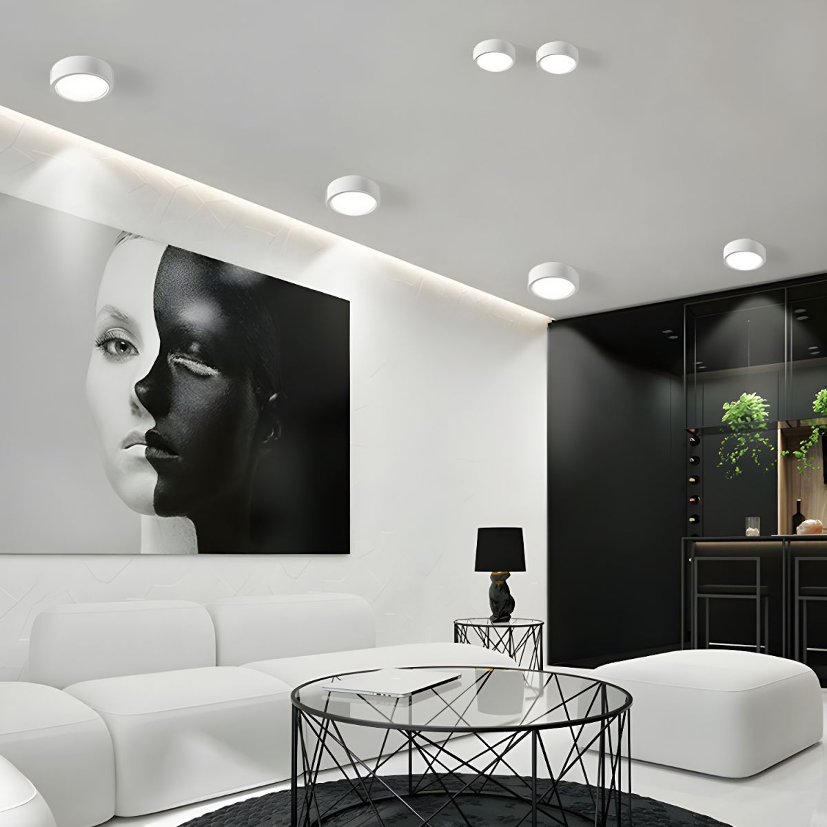 LED Flush Mount Ceiling Light - Nordic Style Fixture for Indoor Spaces & Modern Home Decor
