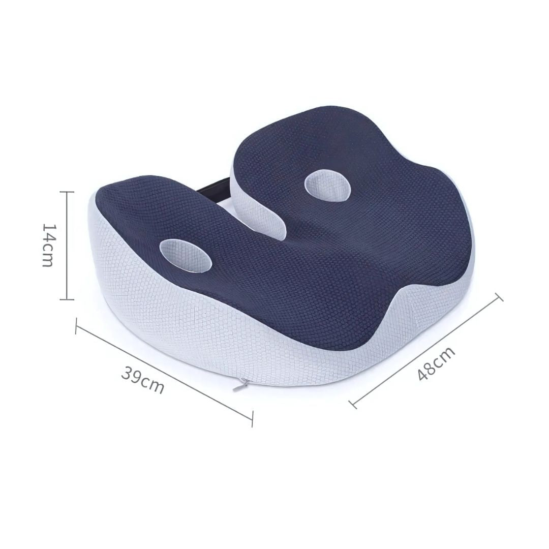 Seat Memory Foam Cushion – Adjustable Tailbone Relief Pad for Back Pain & Posture Support in Office Chairs