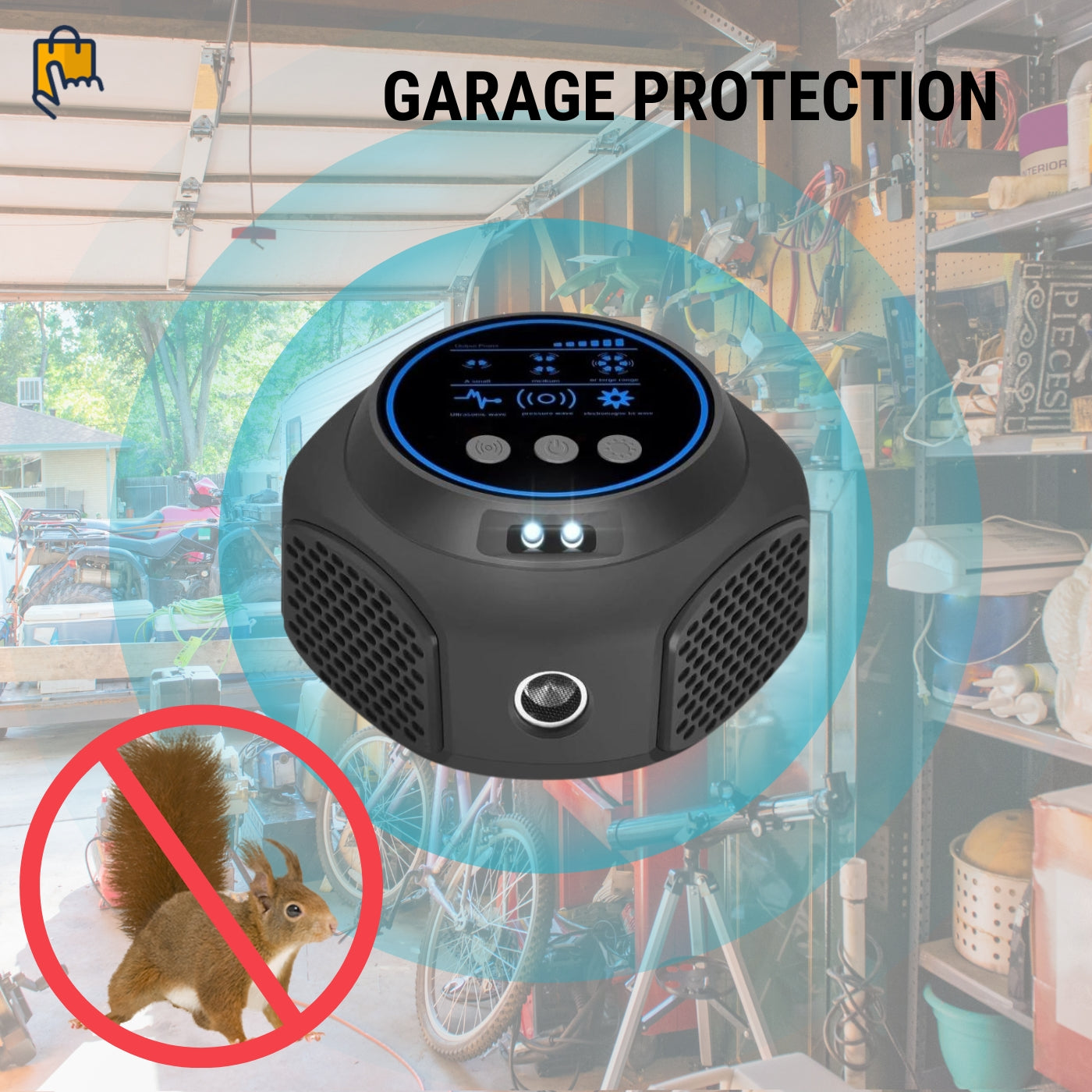 Smart Squirrel Indoor Repeller | 360° Coverage. Ultrasonic Technology & Safe for Home Use