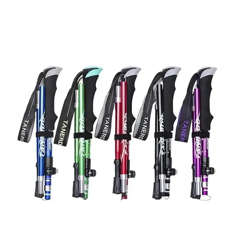Adjustable Foldable Trekking Pole for Hiking, Backpacking & Outdoor Adventures - Lightweight Aluminum Design