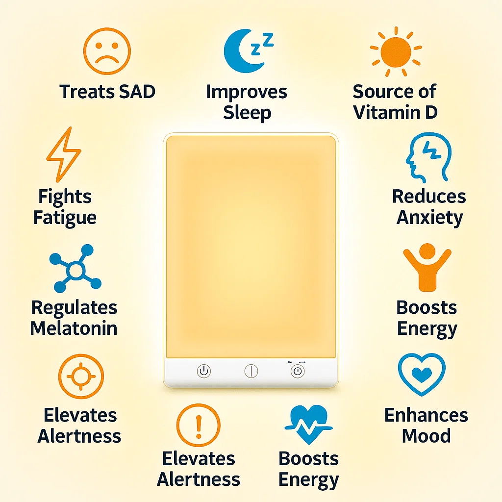 SAD Therapy Lamp | Light Therapy for Seasonal Affective Disorder, Mood Enhancement & Energy Boosting