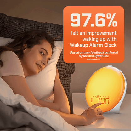 Wake-Up Sun Lamp Alarm Clock | Gradual Sunrise Glow & Customizable Sounds for Gentle Mornings