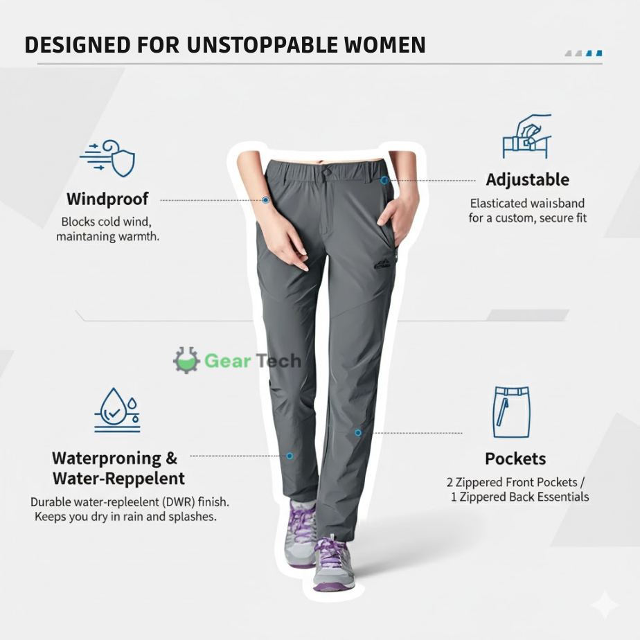 Women’s Weather-Resistant Hiking Pants | Lightweight, Durable & Flexible for Mountain Treks and Outdoor Adventures