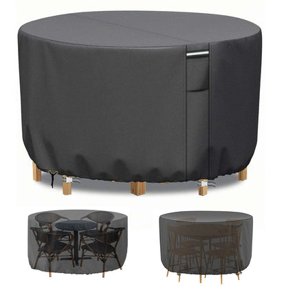 Round Waterproof Garden Furniture Cover | Heavy-Duty, UV-Resistant & Adjustable for Outdoor Tables and Chairs