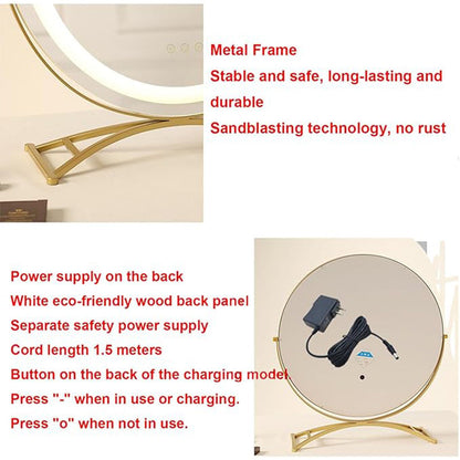 Dimmable LED Makeup Mirror | 360° Rotation. Touch Control & 3 Light Modes for Perfect Makeup Application