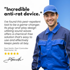 Plug-In Ultrasonic Rat Repellent | Chemical-Free. Silent & Covers Up to 3200 sq. ft. for Indoor and Outdoor Use