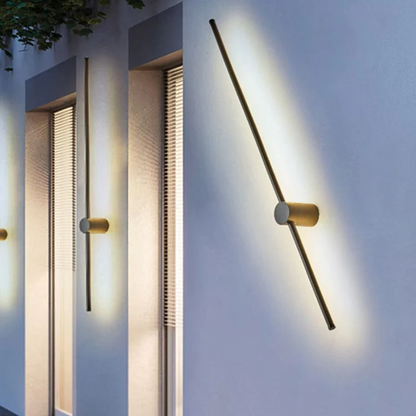 LED Outdoor Wall Light Fixture - Waterproof Luminous Line Design for Patios, Gardens & Walkways