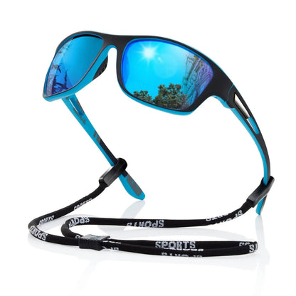 Mens Polarised Sports Sunglasses UK – UV400 Wrap Around Sunglasses for Cycling, Running & Outdoor Activities | Lightweight & Glare Protection