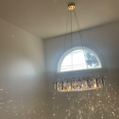 K9 Crystal Chandelier Light Fixture - Modern Hanging Pendant for Dining Room & Living Room Decor
