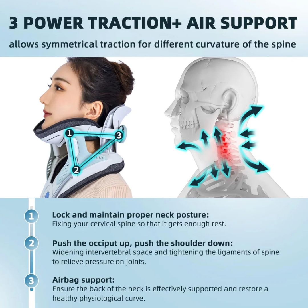 Neck Stretcher for Pain Relief - Adjustable Cervical Traction Device Ideal for Neck Tension and Discomfort