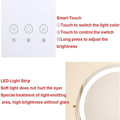 Dimmable LED Makeup Mirror | 360° Rotation. Touch Control & 3 Light Modes for Perfect Makeup Application