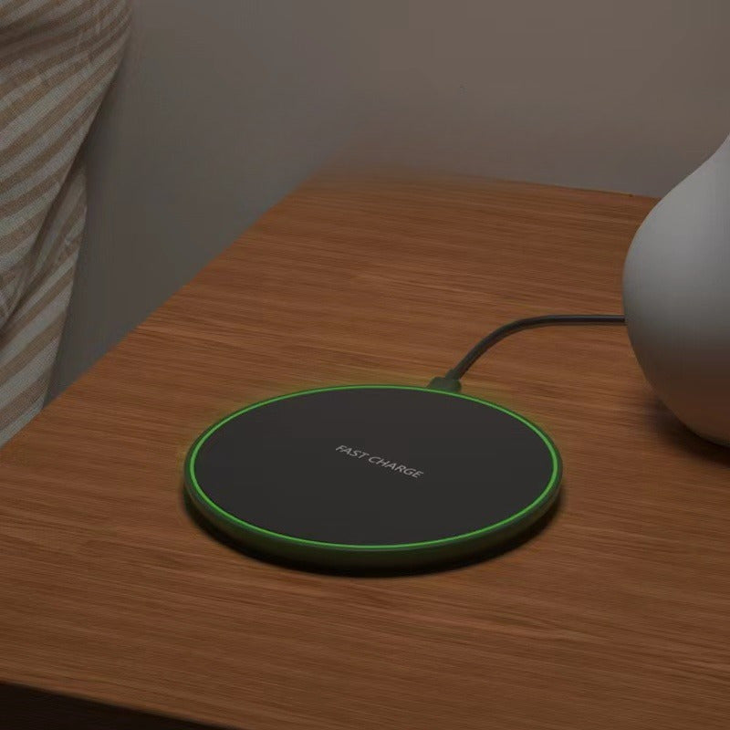 15W Wireless Charging Pad for iPhone & Android – Fast Wireless Charger Base with Sleek Design for Home & Office | Apple & Samsung Compatible