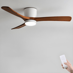 Nordic Wooden Ceiling Fan Light 42/48 Inch with LED for Living Room & Bedroom Lighting