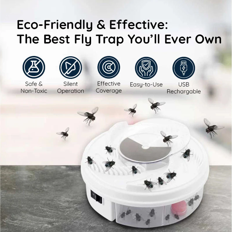 USB Silent Fly Trap | Eco-Friendly, Non-Toxic & Effective for Home and Outdoor Use