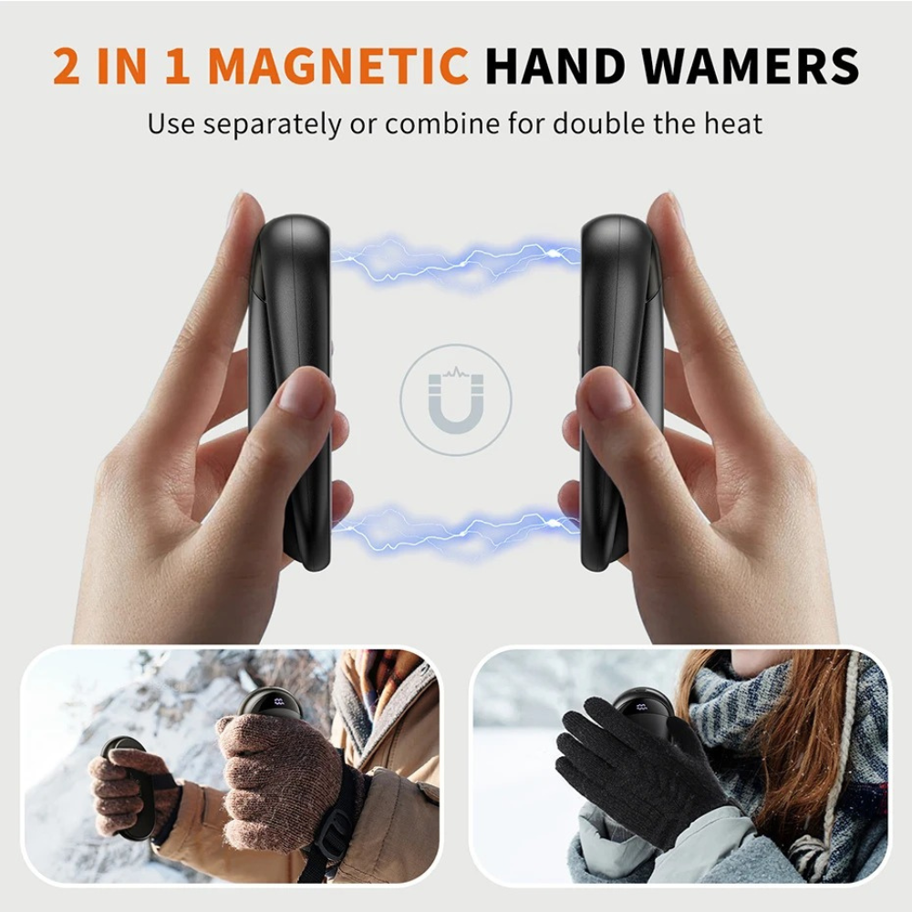 Rechargeable Hand Warmers  2-in-1 USB – Portable Instant Heat Device for Winter, Outdoor Use & Poor Circulation