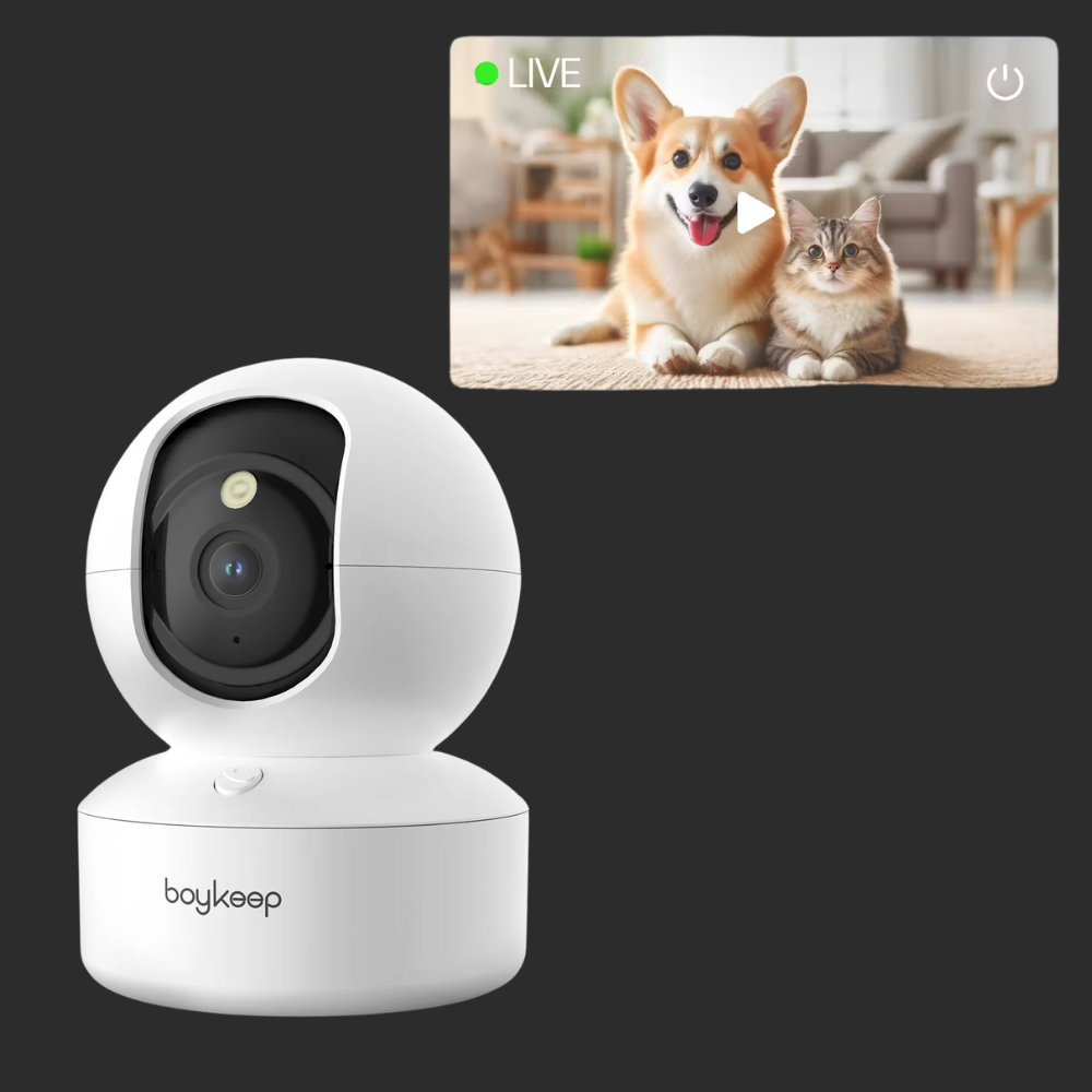Wireless Pet Camera With Phone App | Wireless 360° Indoor Pet Cam With 2-Way Audio & Night Vision