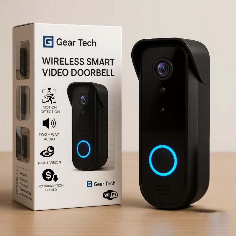 Wireless Smart Video Doorbell | No Subscription Needed | High-Definition Camera Doorbell