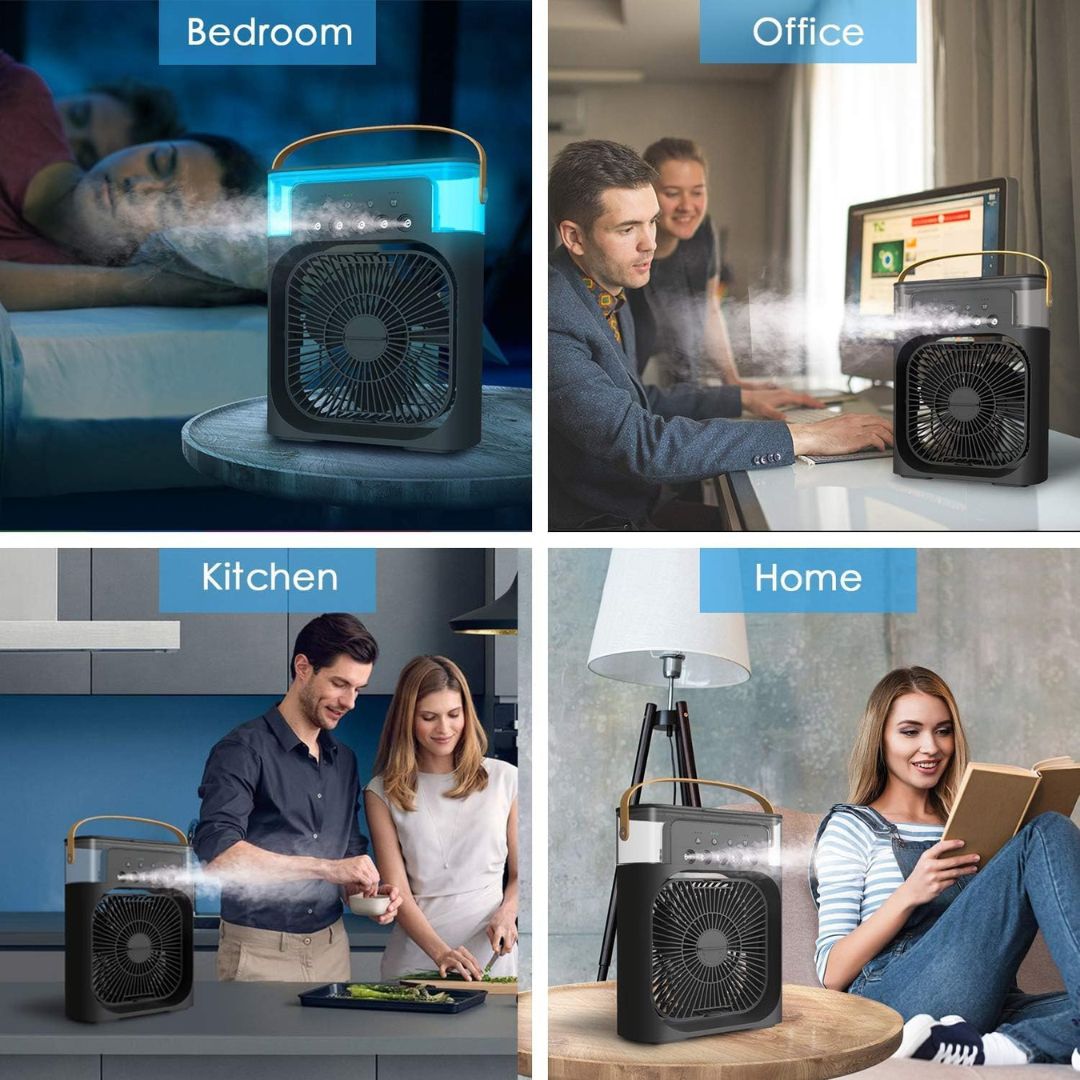 3-in-1 Air Cooler Humidifier | Portable, Adjustable Fan Speeds & Ideal for Bedrooms, Offices & Small Spaces