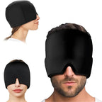 Cold Cap for Migraines – Gel Hood Headache Relief Mask with Light-Blocking Pressure Therapy
