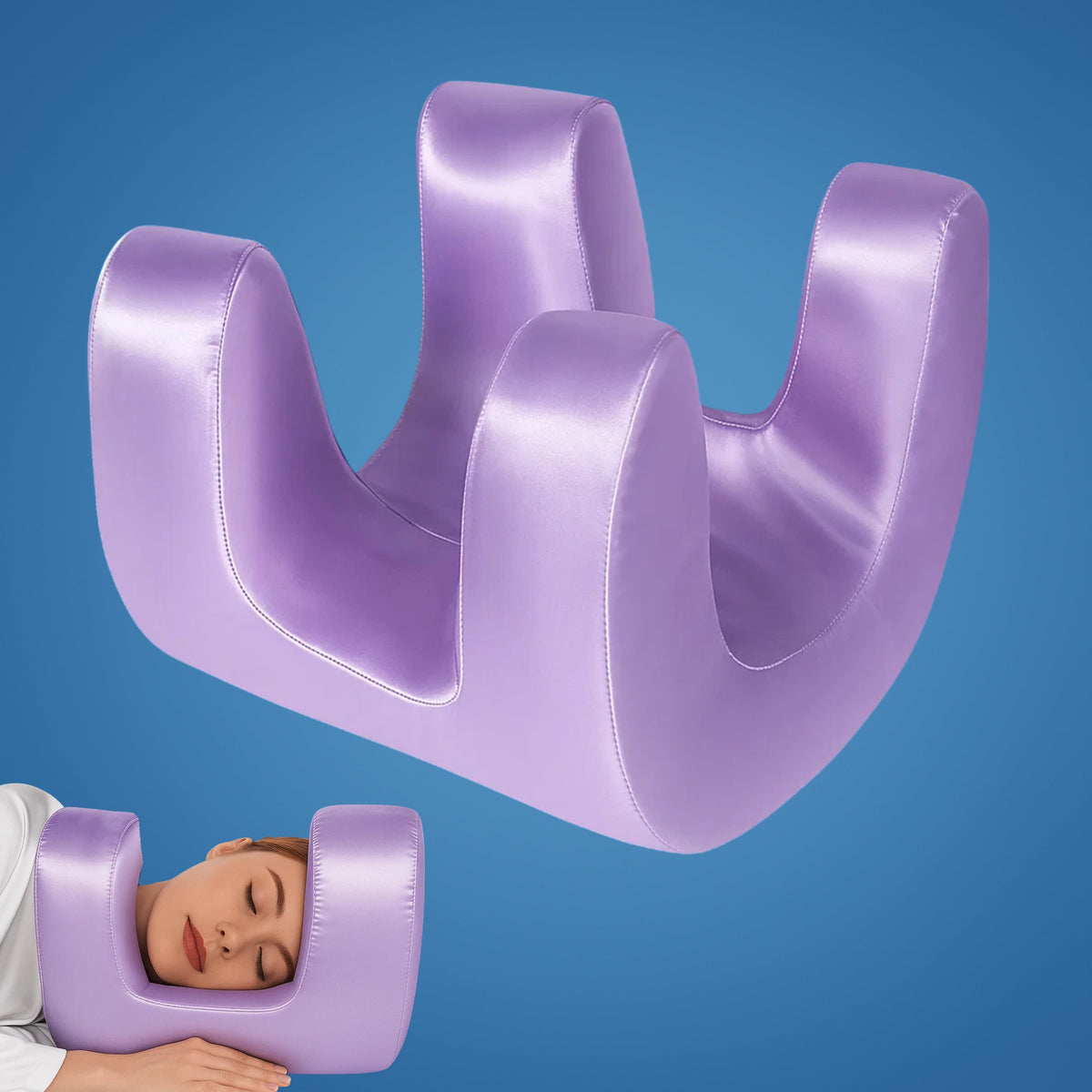 Anti Wrinkle Pillow for Side & Back Sleepers – Cooling Memory-Foam Beauty Pillow to Reduce Shoulder Pain & Sleep Lines