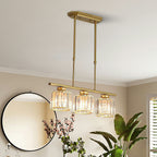Modern Art Deco Glass Kitchen Island Lamps | Adjustable Height. 3-4 Lights & Ideal for Dining Room and Kitchen Lighting