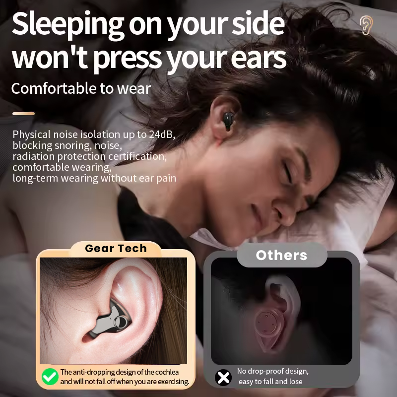 Invisible Wireless Sleep Headphones | IPX5 Waterproof, Bluetooth 5.3 for Comfortable Sleep and Relaxation