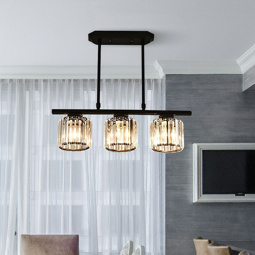 Modern Art Deco Glass Kitchen Island Lamps | Adjustable Height. 3-4 Lights & Ideal for Dining Room and Kitchen Lighting