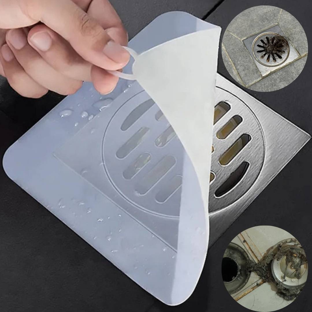 Shower Hair Trapper & Wet Room Drain Cover - Silicone Anti-Odour Mat to Catch Hair & Prevent Clogs