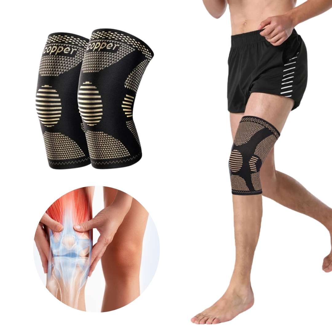 Copper Knee Support & Straps for Running – Compression Sleeve for Pain Relief, Stability & Mobility