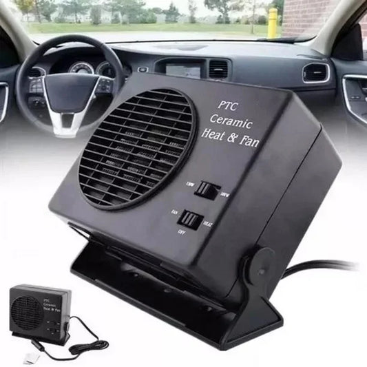 12V Ceramic Car Heater | 150W-300W Portable Fan with Automatic Thermostat for Winter Use in Vehicles