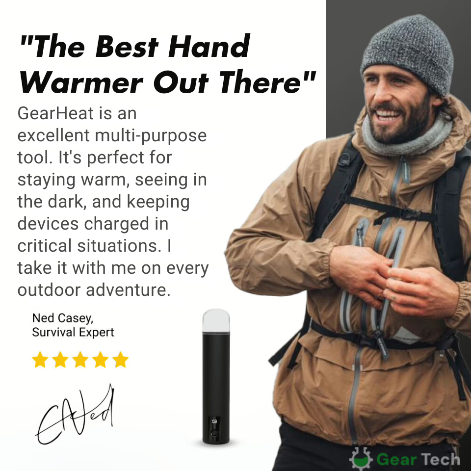 Hand Warmer Power Bank - 3 Heat Modes, Built In Light & Fast Charging