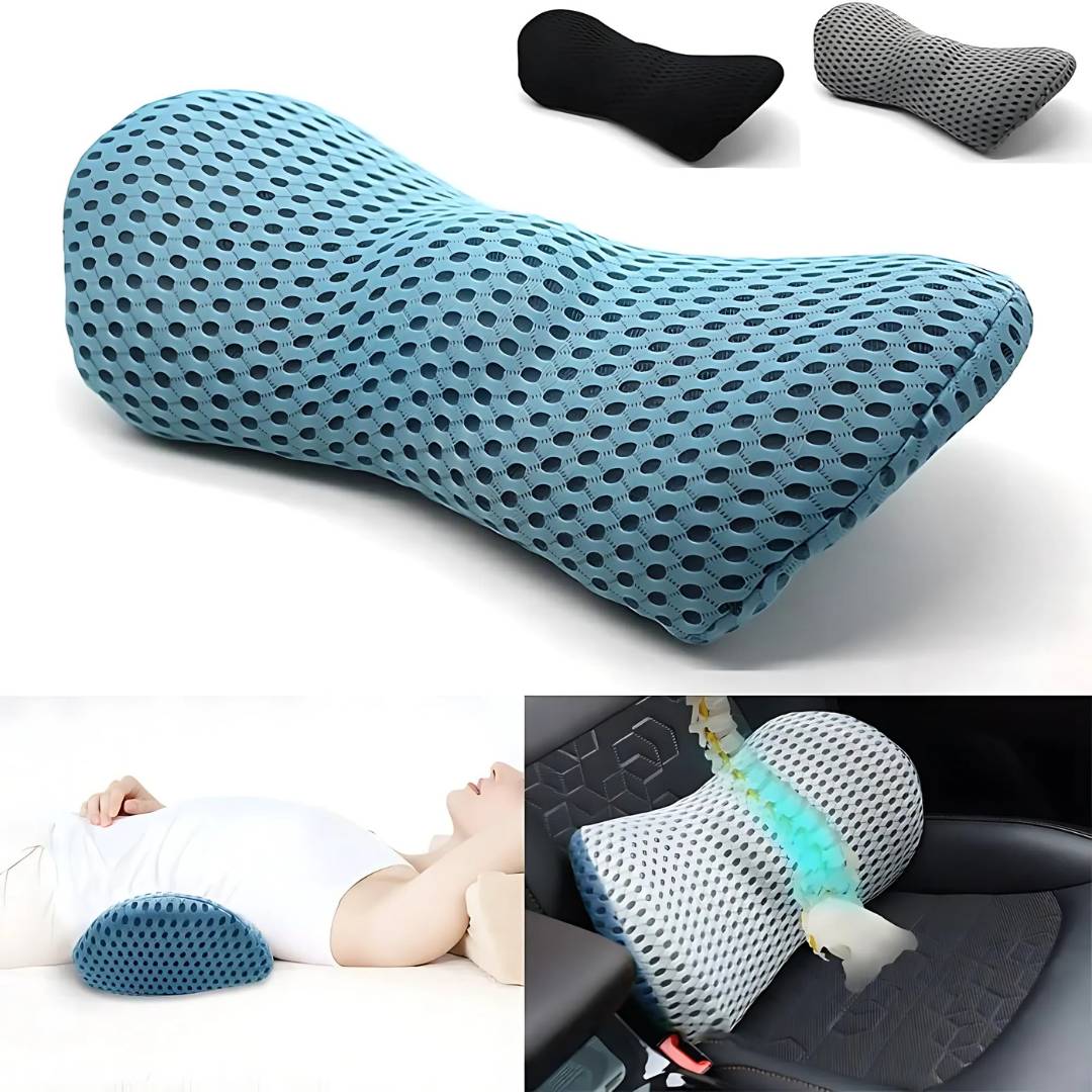 Lower Back Support Cushion – Ergonomic Lumbar Pillow for Chair, Car & Home Use to Relieve Back Pain