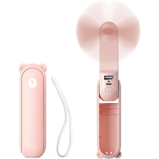 3 In 1 Handheld Mini Fan | USB Rechargeable, Foldable Design & Ideal for Travel, Camping, and Outdoor Activities