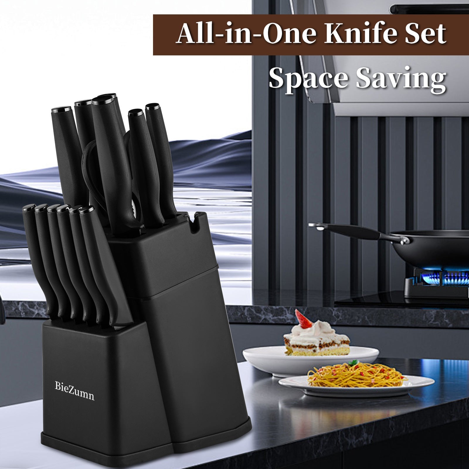 Knife Set With Integrated Sharpener