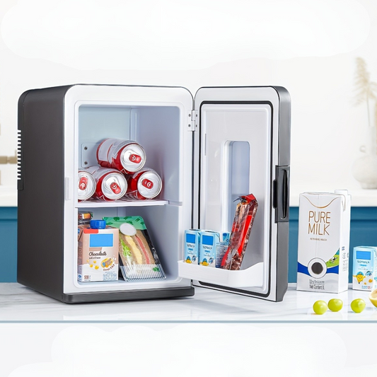 Mini Fridge Portable Quiet Cooler | 15L Capacity with Dual Power for Travel, Office & Home Use