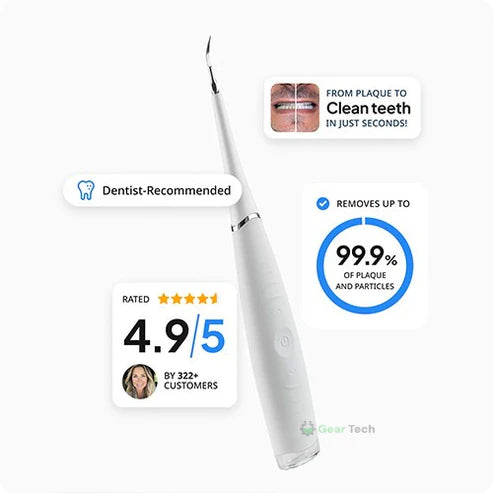 Tartar Remover for Teeth & Dental Scaler Tool | Ultrasonic Plaque Remover | Electric Teeth Cleaner At-Home Kit | 3-Mode