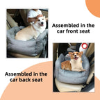 Dog Car Seat Bed with Harness | Waterproof Travel Dog Car Seat Bed