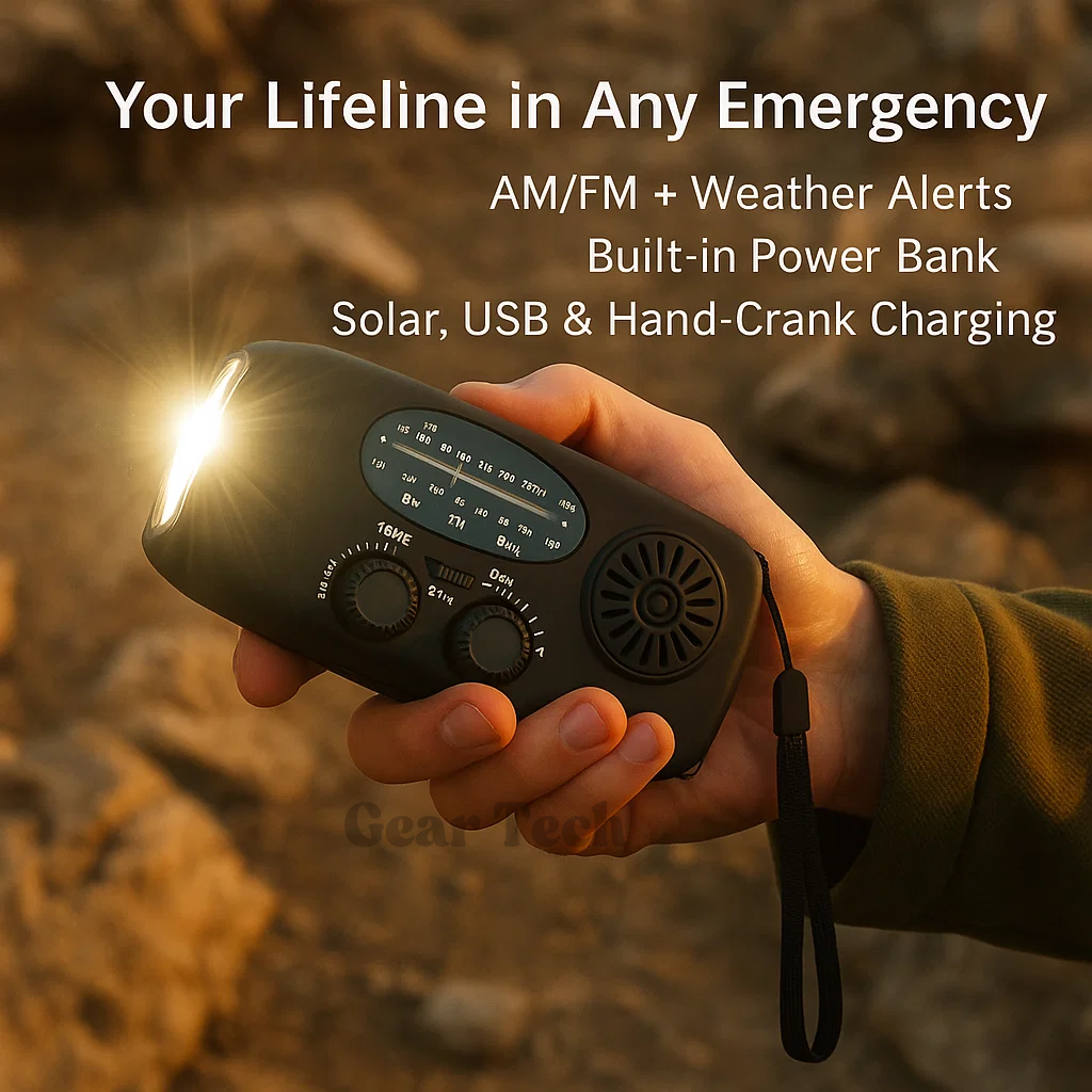 Portable Wind-Up Radio | AM/FM, Weather Broadcasts & Built-In Power Bank for Emergency Preparedness