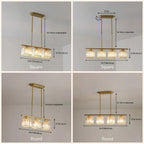 Modern Art Deco Glass Kitchen Island Lamps | Adjustable Height. 3-4 Lights & Ideal for Dining Room and Kitchen Lighting