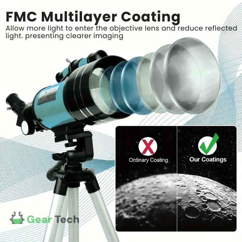 Professional Astronomical Telescope | 70mm Aperture, 300mm Focal Length & Easy Setup for Stargazing and Nature Exploration