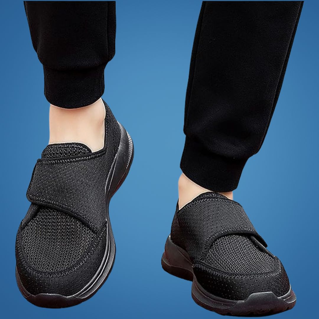 Elderly Shoes – Adjustable Velcro Orthopaedic Shoe for Swollen Feet, Breathable Cushioned Insole