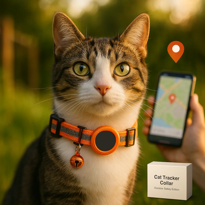 Cat GPS Tracker Collar | Quick Release Closure, Reflective Design & Durable for Outdoor Safety Adventures