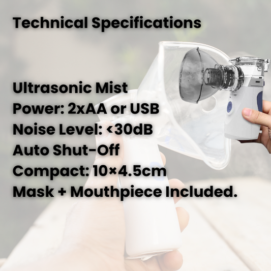 Portable Ultrasonic Nebulizer | Noiseless, Compact & Ideal for Asthma, Colds, and Respiratory Relief