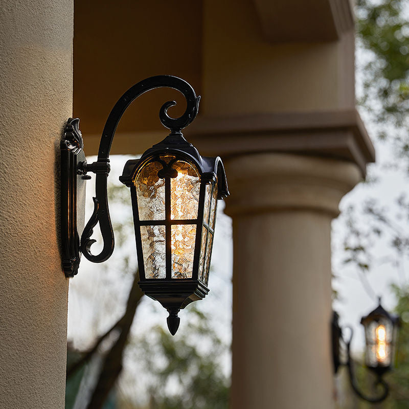 Solar Waterproof Outdoor Wall Light | Vintage Design with Remote Control for Porch. Patio & Garden Use