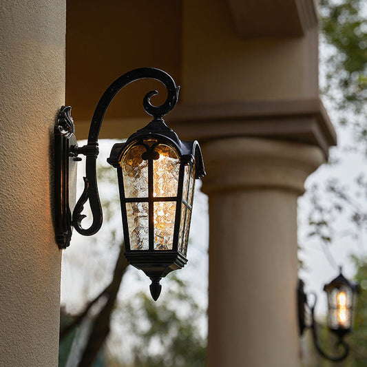 Solar Waterproof Outdoor Wall Light | Vintage Design with Remote Control for Porch. Patio & Garden Use
